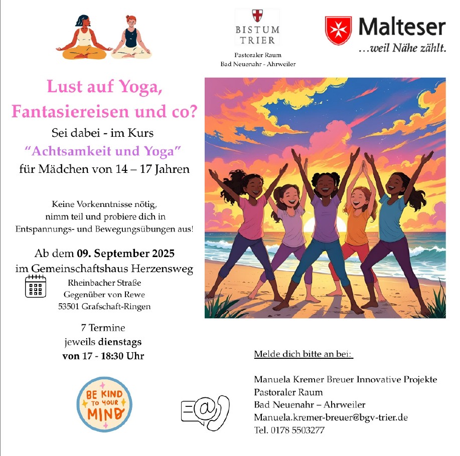 Plakat Achtsamkeitskurs für Mädchen