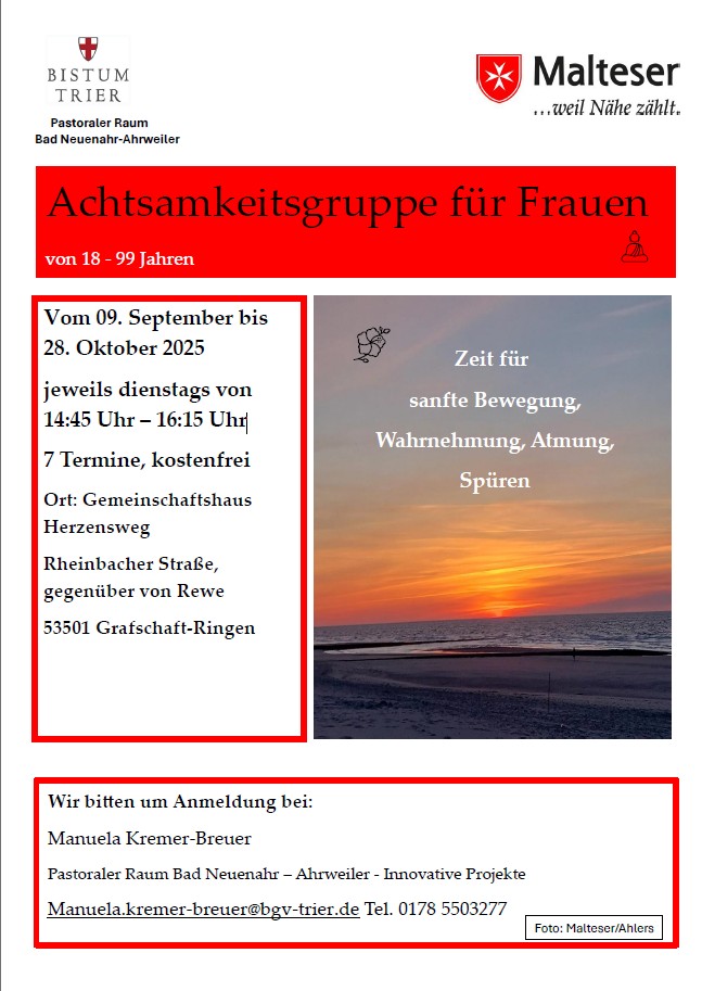 Plakat Achtsamkeit für Frauen