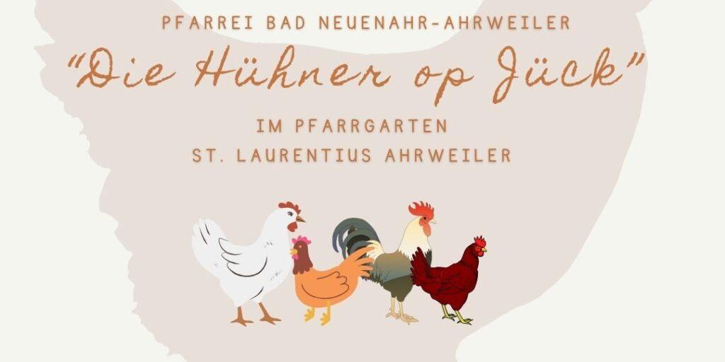 Hühner op Jück_Plakat (c) Pfarrei BNAW Hühner op Jück_Plakat