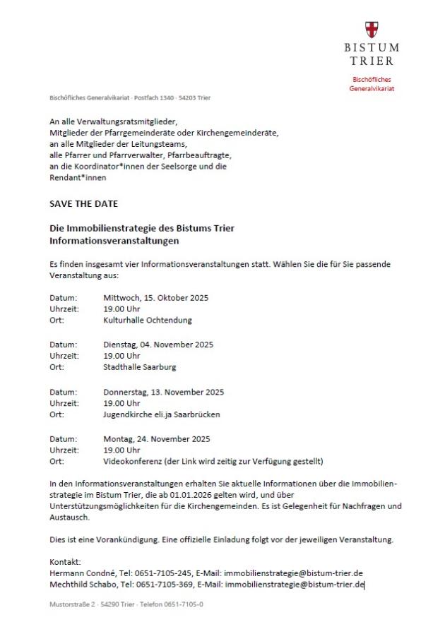 Einladung Infoveranstaltungen zur Immobilienstrategie