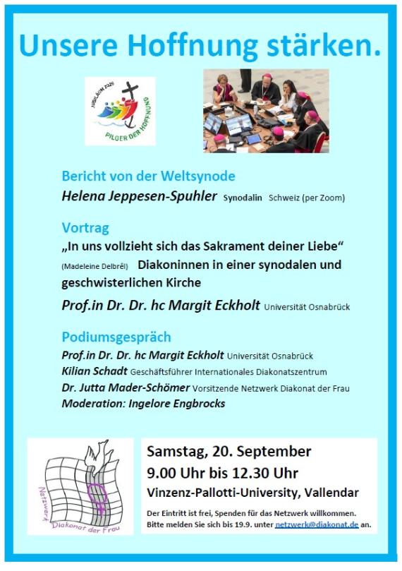 Plakat zur Veranstaltung 'Unsere Hoffnung stärken'