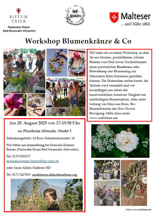 Blumenworkshop_Aug.25_Flyer (c) Manuela Kremer-Breuer/Malteser Blumenworkshop_Aug.25_Flyer